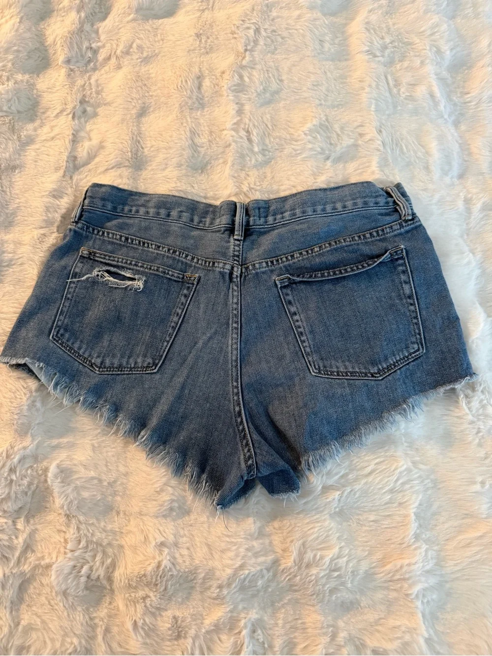 Free People Good Vibrations Distressed Denim Shorts